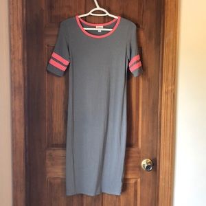 Lularoe Julia grey and pink.